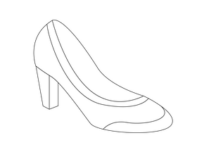 Kitten heel women shoes black and white clipart