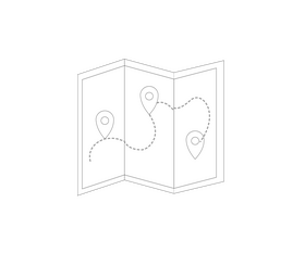 Journey route map black and white clipart