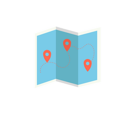 Journey route map clipart