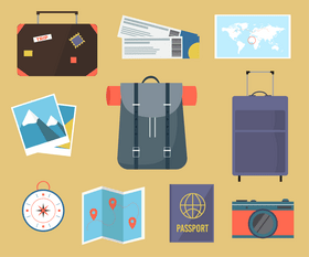 Travel icons vector