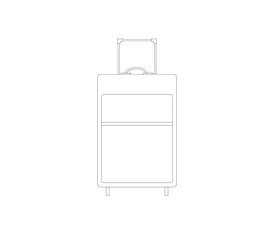 Baggage travel suitcase black and white clipart