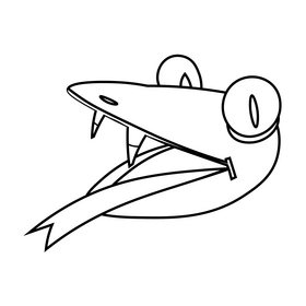 Happy snake smile black and white clipart