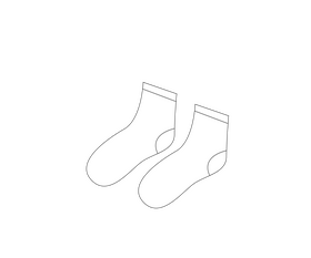 Green short socks black and white clipart
