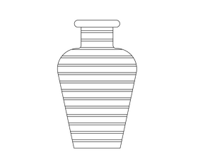 Cartoon vase black and white clipart