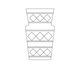 Vase illustration black and white clipart