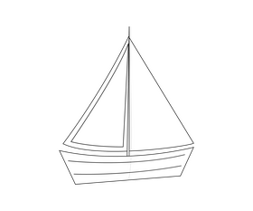 Sailing ship illustration black and white clipart