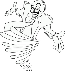 The mask cartoon black and white clipart