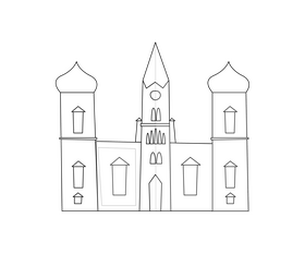 Mariazell Basilica, Austria black and white clipart
