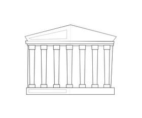 Austrian parliament building black and white clipart