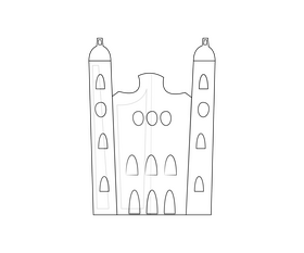Innsbruck Cathedral, Austria black and white clipart