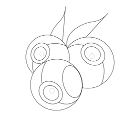Free blueberry black and white clipart