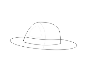 Austrian green hat black and white clipart