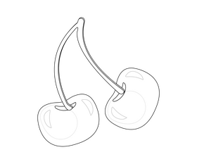 Cherry free black and white clipart