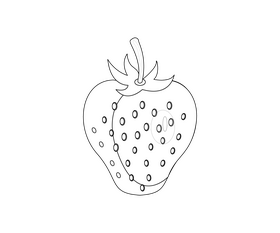 Strawberry free black and white clipart