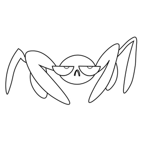 Spider sad black and white clipart
