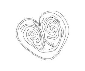 Sweet bun black and white clipart