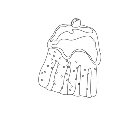 Cupcake cake black and white clipart