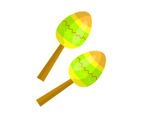 Cartoon Cuban maracas clipart