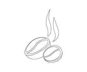 Coffee beans illustration black and white clipart