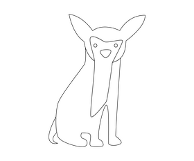 Cute Chihuahua dog black and white clipart