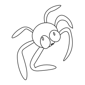 Spider cartoon drawing black and white clipart