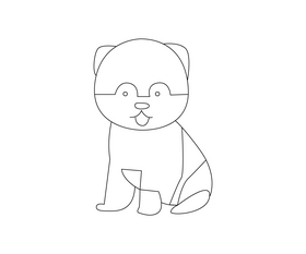 Cute puppy, Chow Chow dog black and white clipart