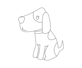 Harrier dog illustration black and white clipart