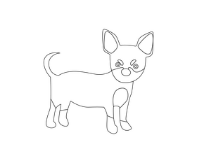 Cartoon dog black and white clipart