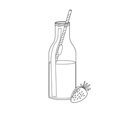 Strawberry juice free black and white clipart