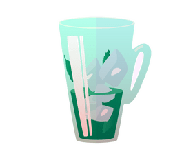 Fresh green apple juice illustration clipart