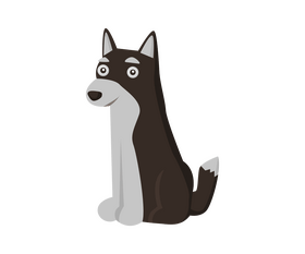 Husky dog cartoon clipart