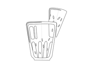 Fresh watermelon juice cartoon black and white clipart