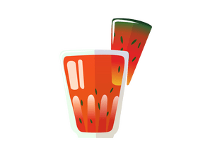 Fresh watermelon juice cartoon clipart