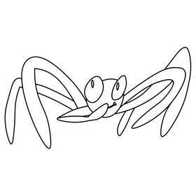 Cute spider cartoon black and white clipart