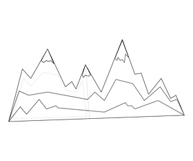 Mountains free black and white clipart