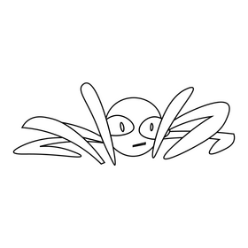 Spider creepy black and white clipart