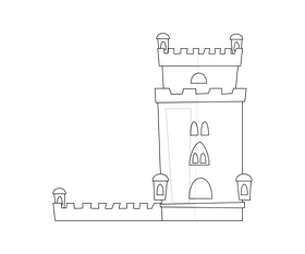 Belem Tower black and white clipart free download