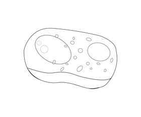 Potato cartoon black and white clipart