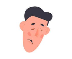 Sad male face clipart