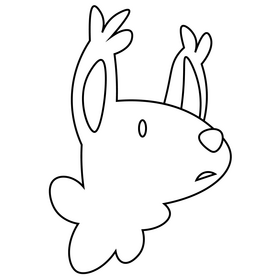 Cartoon squirrel head black and white clipart