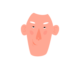 White hair man portrait clipart