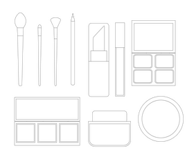 Beauty makeup cosmetics black and white vector