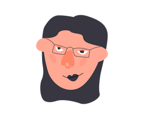 Women with glasses portrait clipart