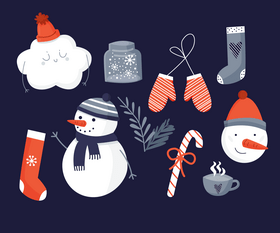 Winter graphic elements vector