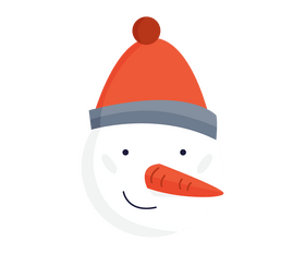 Cute snowman head clipart