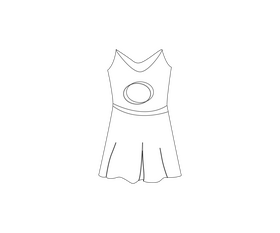 Sleeveless dress free black and white clipart