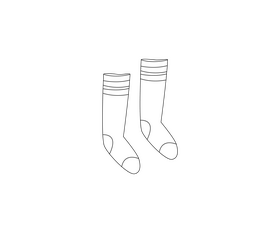 Socks drawing black and white clipart