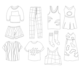 Clothes black and white vector