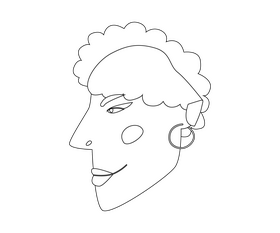 African American female portraits black and white clipart