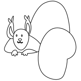 Squirrel lying black and white clipart